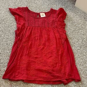 Knox Rose Red Eyelet Blouse